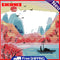 Partial Embroidery River Sunset 3-Beach 14CT Counted Cross Stitch Cotton Kit