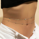 for Women Accesspries Multi Chain Trendy Double Layer Sequins Belly Chain Shiny