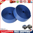 2Set Cycling Road Bike Sports Cork Handlebar Tape+ 2 Bar blue+camo
