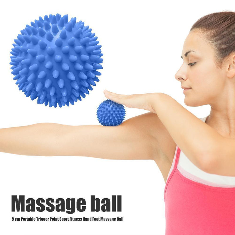 PVC Spiky Massage Ball Fitness Muscle Hedgehog Physiotherapy (Light Blue) Newly