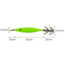5pcs Luminous Shrimp Lures 8cm Squid Jig Hook Octopus Hard Baits (Green) Newly