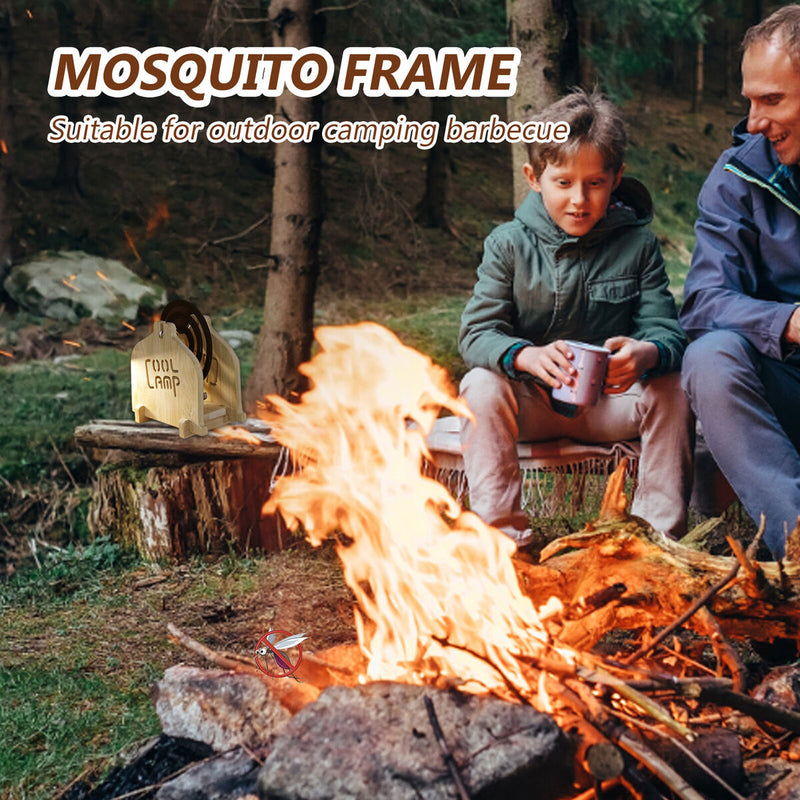 Portable Mosquito Coil Holder - Wooden & Metal Material Coil Burning Stand