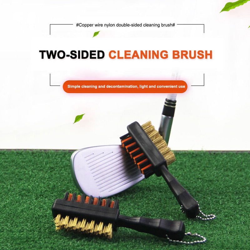 Dual Sided Portable Golf Club Hanging Cleaner Brush Golf Putter Clean Tool