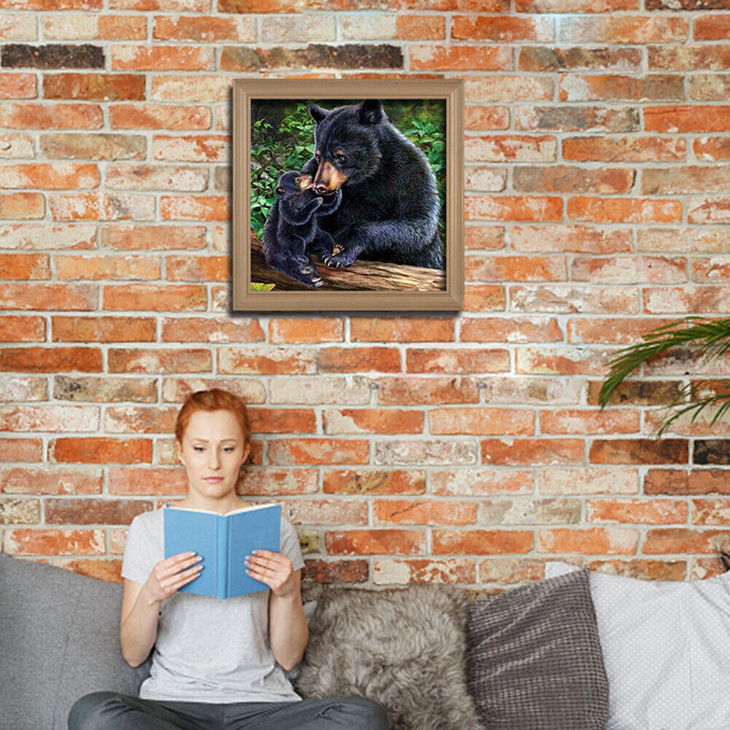 5D DIY Full Drill Diamond Painting Black Bear Embroidery Mosaic Handicraft Kit