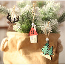 Decorations Car Christmas Tree Decor Wooden Hanging Pendant Craft Ornaments