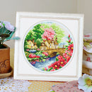 DIY 11CT Cross Stitch Stamped Spring Scenery Needlework Kit 35x35cm (5253) Newly