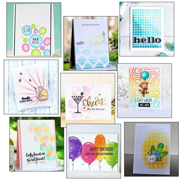 DIY Drawing Paper Cards Making Template Scrapbooking Layering Stencil Embossing