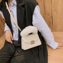 Women Plush Handle PU Crossbody Bag Simple Solid Small Shoulder Party Coin Purse