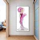 Purple Dress Lady Picture of Rhinestone Full Round Drill Diamond DIY Mosaic