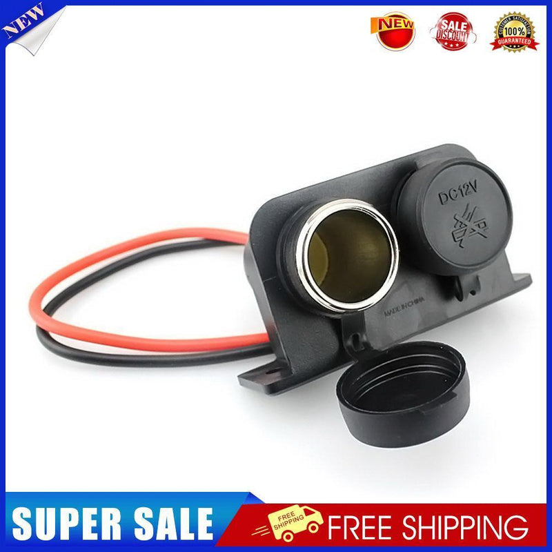Twin Socket Waterproof Cigarette Lighter Vehicle-mounted Plug Adapter