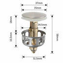 Basin Bounce Drain Filter With Anti-clogging Basket Size Sink Drain Stopper