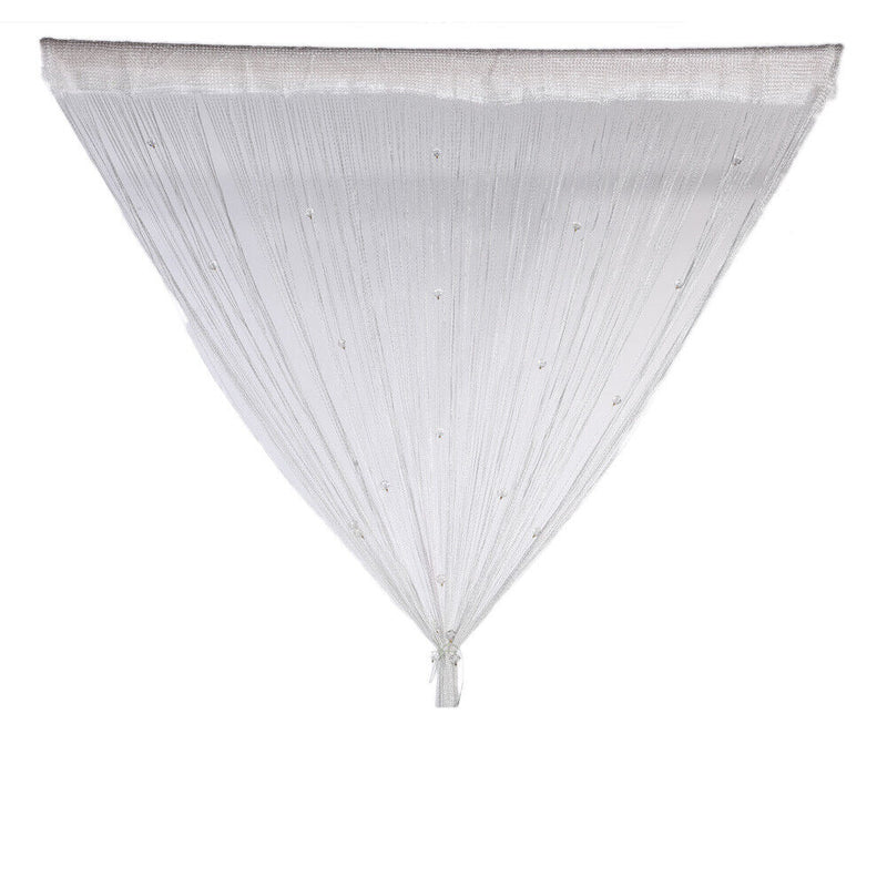 Decorative String Curtain Beads Wall Panel Fringe Room Door Window White Newly