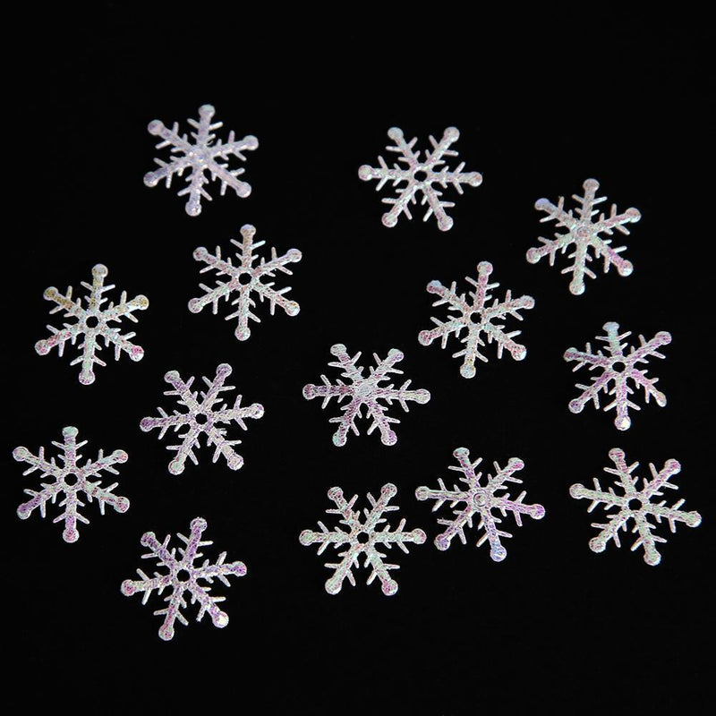 200pcs 3cm Christmas Tree White Plastic Snowflakes Party Home Desk Decor Newly