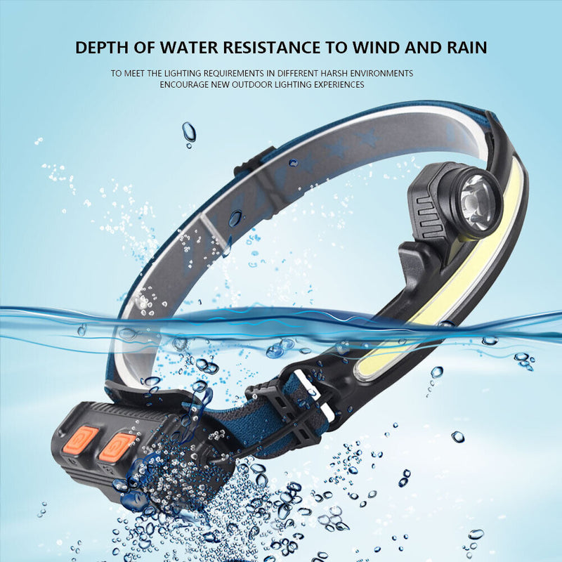 Sensor COB Headlamp Head Lamp Headlight Waterproof Outdoor Working Flashlight