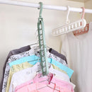 Clothes Wardrobe Hanger Hook Clothing Hanging Rack Shelf Organizer (Green)