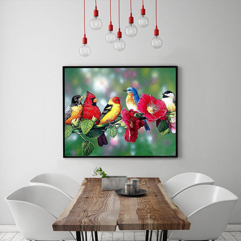 Bird on Branch Oil Paint By Numbers Kit Frameless Drawing Picture Wall Decor