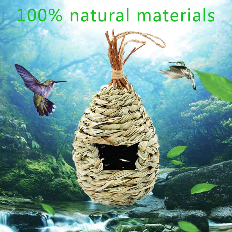 Hummingbird House, Hand-Woven Window Garden Hanging Grass Birdhouses Nestin