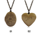 Three-dimensional Carving Photo Picture Locket Necklace Pendant Heart Shaped