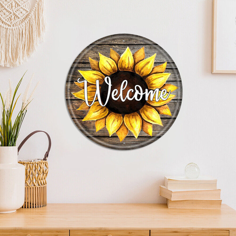 Retro Poster Sunflower Tin Sign Painting Plate Wall Art Decor for Cafe Bar Home