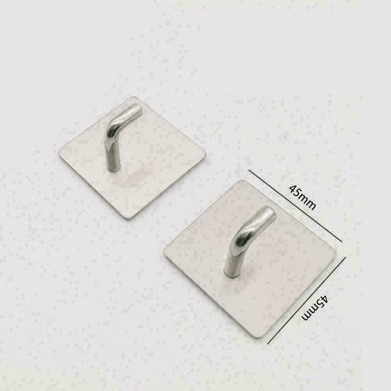Steel Hooks Hanger Self-Adhesive Robe Towel For Kitchen Bathroom CA D6E6