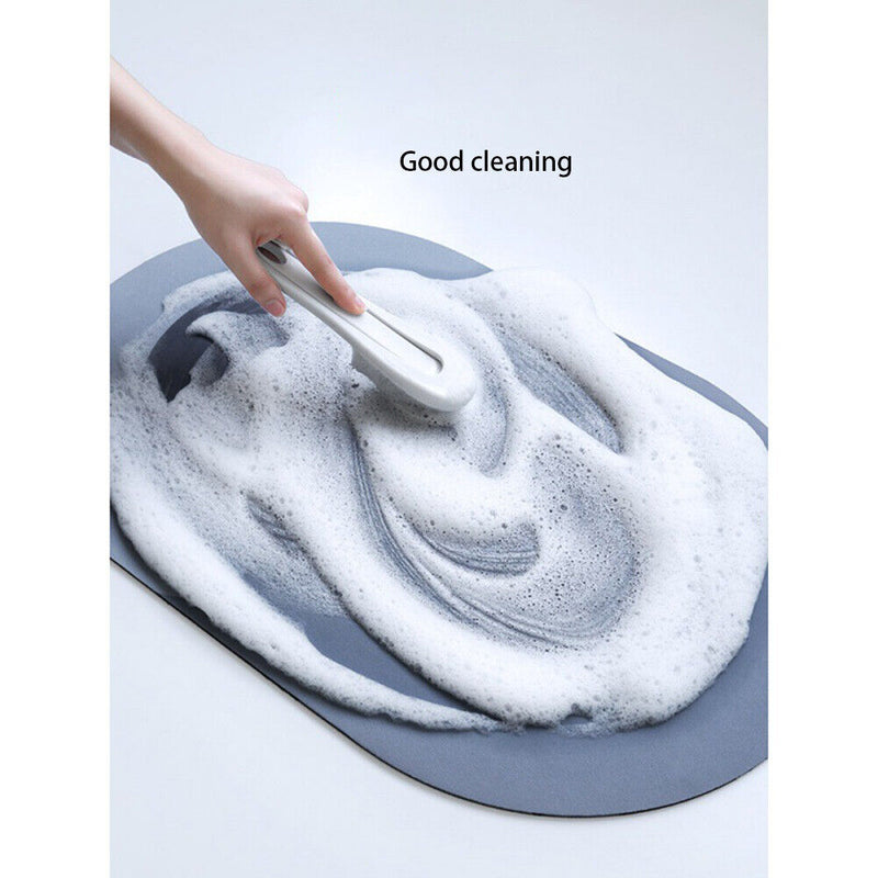 Nordic Style Entrance Door Mat Absorbent Floor Bathroom Carpet (Oval Blue) Newly