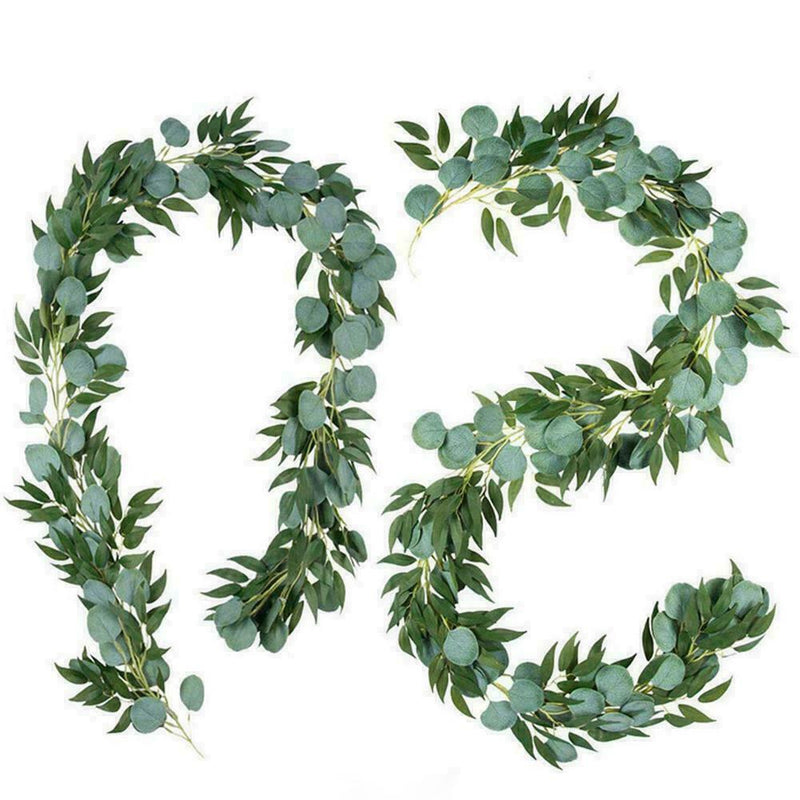 200CM Artificial Eucalyptus Garland Hanging Rattan Greenery Home Decor W6T2