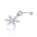 Snowflake Rhinestone Diamante Dangle Navel Belly Button Ring Jewelry Cute