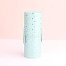 PU Leather Stars Printing Makeup Brush Holder Portable Cosmetic Cup (Blue) Newly