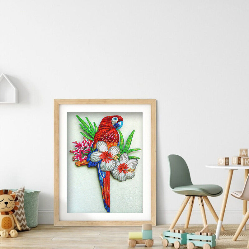 DIY Parrot Partial Special Shape Diamond Painting Picture Crafts Animal Art Gift