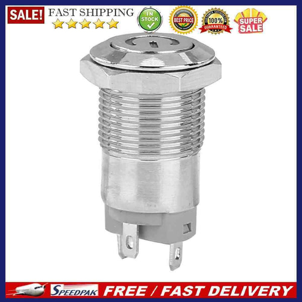 12mm Self-locking LED Metal Switch Instantaneous Waterproof Button (Blue)