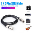 5.9ft DMX Stage DJ Cable  XLR 3Pin Male to Female Connector Wire (Black) Newly
