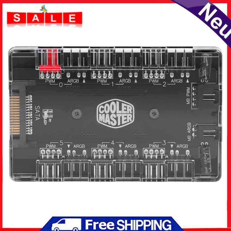 1 to 6 Multi Way Splitter PWM ARGB Fan HUB 4Pin PWM 3Pin Addressable RGB Adapter