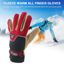 1 Pair Bike Cycling Full Finger Fleece Gloves Anti-Freeze Gloves (Men Red) Newly