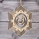 Wooden Wall Sign Flower Of Life Energy Mat Slice Wood Base Meditation Energy