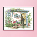 Partial Embroidery Scene 2-Strand 14CT Printed Fabric Cross Stitch Needlework
