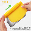 2 in 1 Stainless Steel Bench Dough Scraper Set Multi-function Bread Making Tools