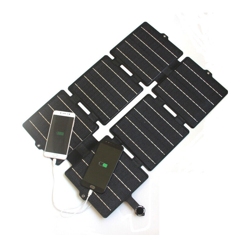 30W 5V/12V 3A ETFE Solar Panel Charger Folding Mobile Phone Mobile Power Charger