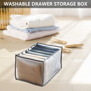 Cloth Drawer Organizer Cabinet Closet Divider for Jeans (7 Cell Grey)