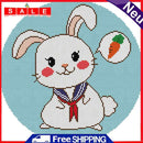 14CT Partial Cross Stitch Sailor Rabbit Stamped DIY Cotton Thread Needlework Kit