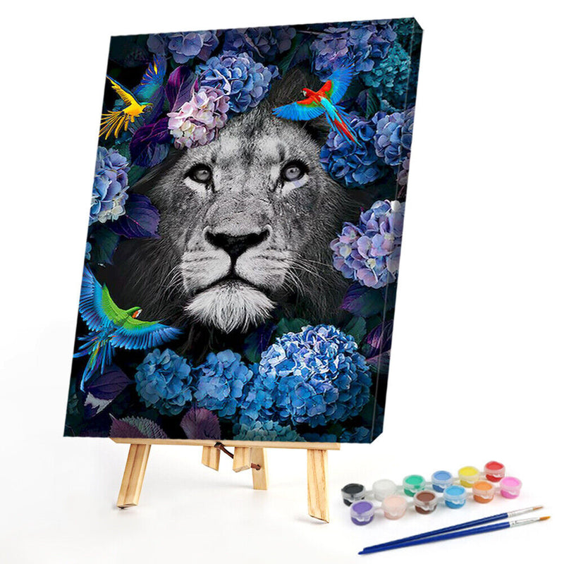 Animal in the Grass Oil Paint By Numbers Kit DIY Acrylic Painting on Canvas A