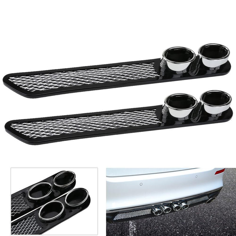 4pcs Car Plastic Dummy Dual Exhaust Pipe Stickers Car Styling Accessory