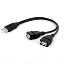 USB 2.0 A Male To 2 Dual USB Female Jack Y-Splitter Adapter Cord Hub Hot Z8Z4