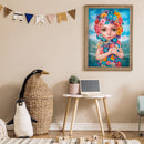 5D DIY Full Round Drill Diamond Painting Flower Girl Home Decor Art Craft