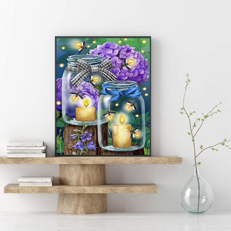 Firefly Glass Bottle Oil Paint By Numbers DIY Canvas Wall Art Picture Home Cr
