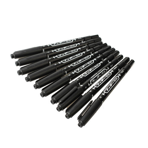 Heads 10PCS Fine Double Marker Marker Waterproof Nib Black hv2