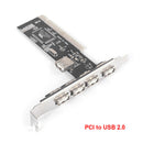 4 Ports USB PCI Controller Cards 480Mb/s PCI to USB 2.0 Expansion Card Newly