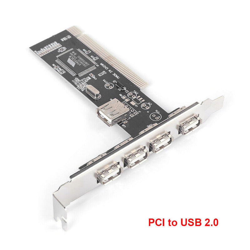 4 Ports USB PCI Controller Cards 480Mb/s PCI to USB 2.0 Expansion Card Newly