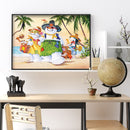 5D DIY Beach Snowman Full Round Drill Diamond Painting Kit Artwork Craft