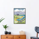 DIY Cotton Thread Highland Cottage Partial Cross Stitch Stamped Embroidery Craft