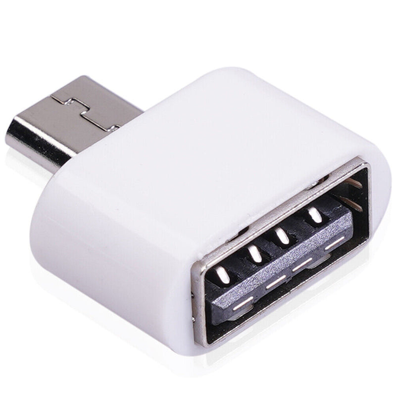 Micro USB Cable Adapter USB 2.0 to USB OTG Converter for Mouse (White 2pcs)